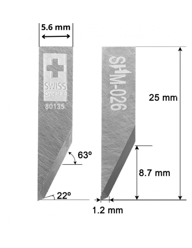 Cuchilla EN SUPER METAL DURO (SHM) Summa 500-0813 / 500-9813 / Z26 / 3910317 / SHM-026