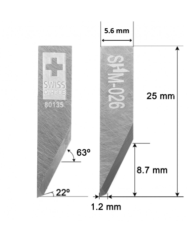 SUPER HARD METAL (SHM) knife Mimaki 26 / 3910317 / SHM-026 / compatible for Mimaki automated cutting machine