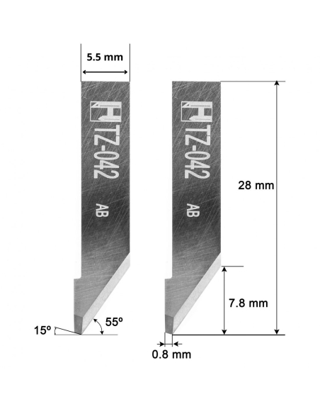 Lame Aoke-Kasemake Z42 / 3910324 / HTZ-042 / Lame HM pour machine de découpe automatique