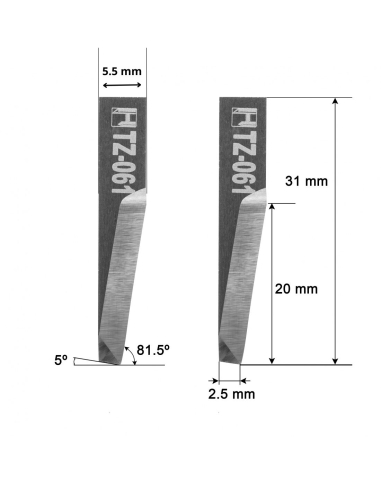 Cuchilla Balacchi Z61 / 5201343 / HTZ-061 / compatible para máquina Balacchi de corte automatizado
