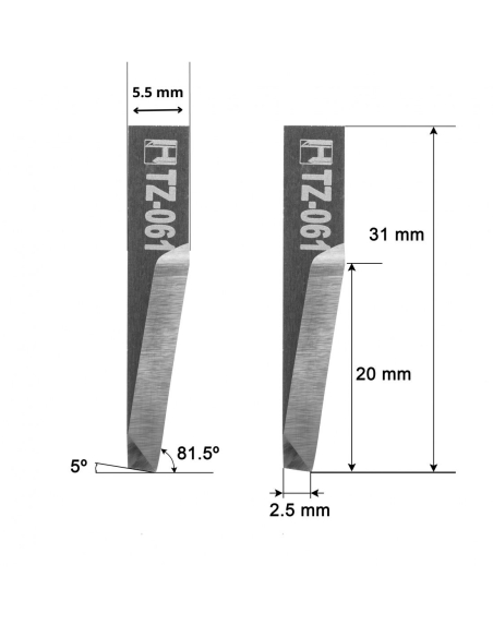 Cuchilla Balacchi Z61 / 5201343 / HTZ-061 / compatible para máquina Balacchi de corte automatizado
