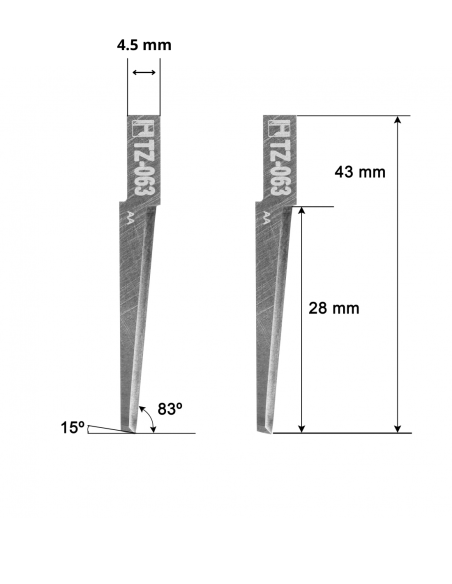 Cuchilla Atom Z63 / 5002637 / HTZ-063 / compatible para máquina Atom de corte automatizado