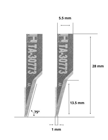 Ostrze Humantec 01030773 / HTA-30773 / kompatybilne z automatyczną maszyną do cięcia Humantec