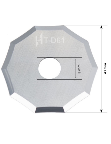 PRODUIT EXCLUSIF DE HITACS - Lame décagonale HM de 43 mm Ø / HT-D61 / pour machine de découpe automatique automatisée  DRD