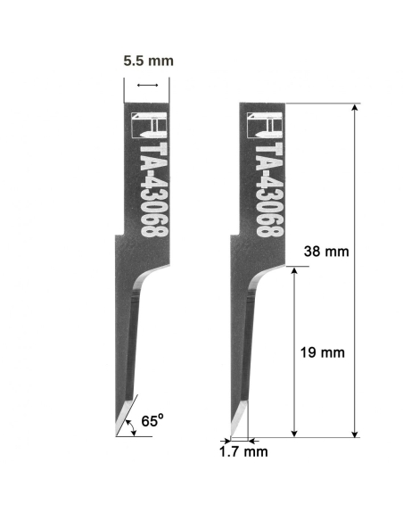 Lame Lectra 01043068 / HTA-43068 / Lame HM pour machine de découpe automatique Lectra