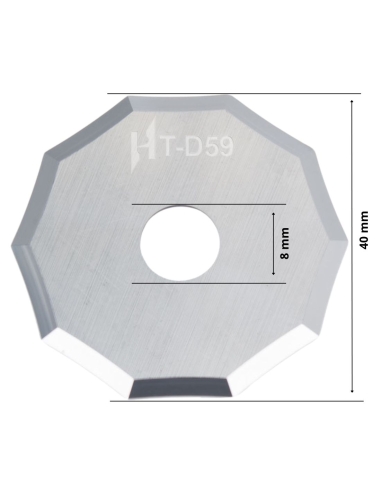 Cuchilla decagonal HM 40 mm de Ø / HT-D59 / compatible para máquina iEcho de corte automatizado