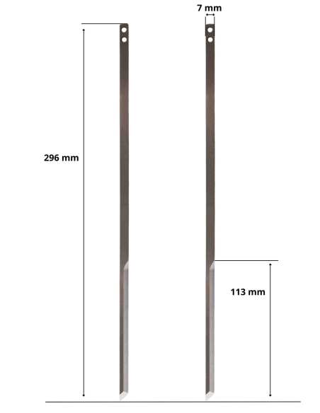 Lama Lectra Vector 5000 / Vector 500 / 296 x 7 x 2 mm / 801214 / HTL-vector5000-801214 / compatibile per macchina Lectra