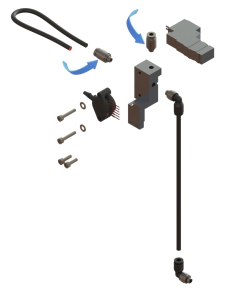Miniaturowe złącze pneumatyczne EOT-250 / E25003116 / kompatybilne z systemami tnącymi Zünd
