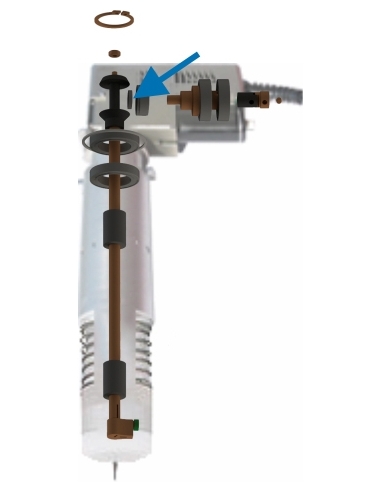 Dessus supérieur de l'axe asymétrique de l'outil EOT-40. Machine de découpe KSM