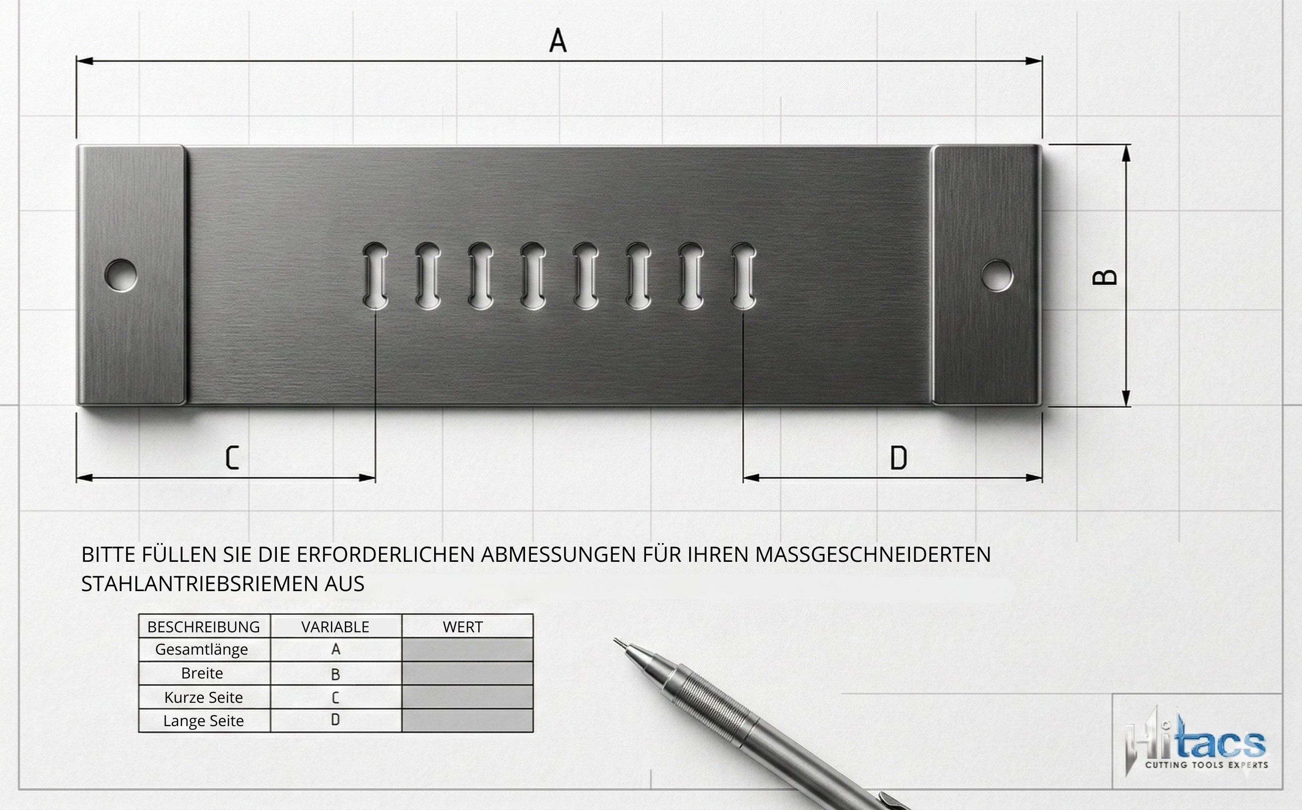 Messung des X-Achsen-Stahlzahnriemens (gezahnt) der Serien PN/LC